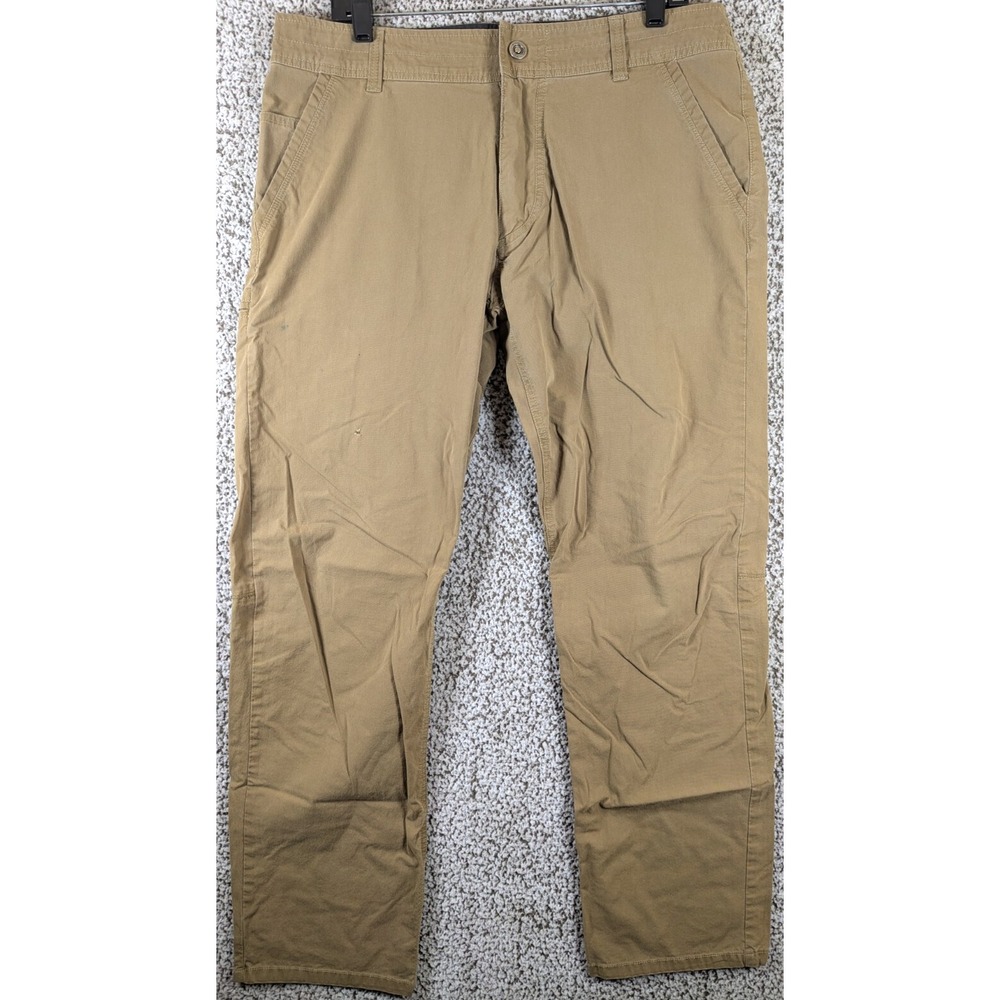 KUHL‎ 36x32 Tan 5090 Slax Free Ryde Articulated Knee Outdoor Chino Pants Read*